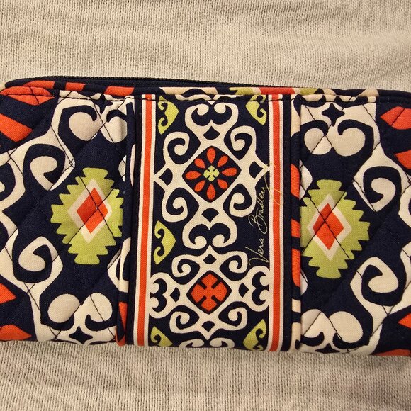 Vera Bradley NEW Wallet Sun Valley Retired Navy Orange Lime Zippered Closure NWT - Picture 6 of 13